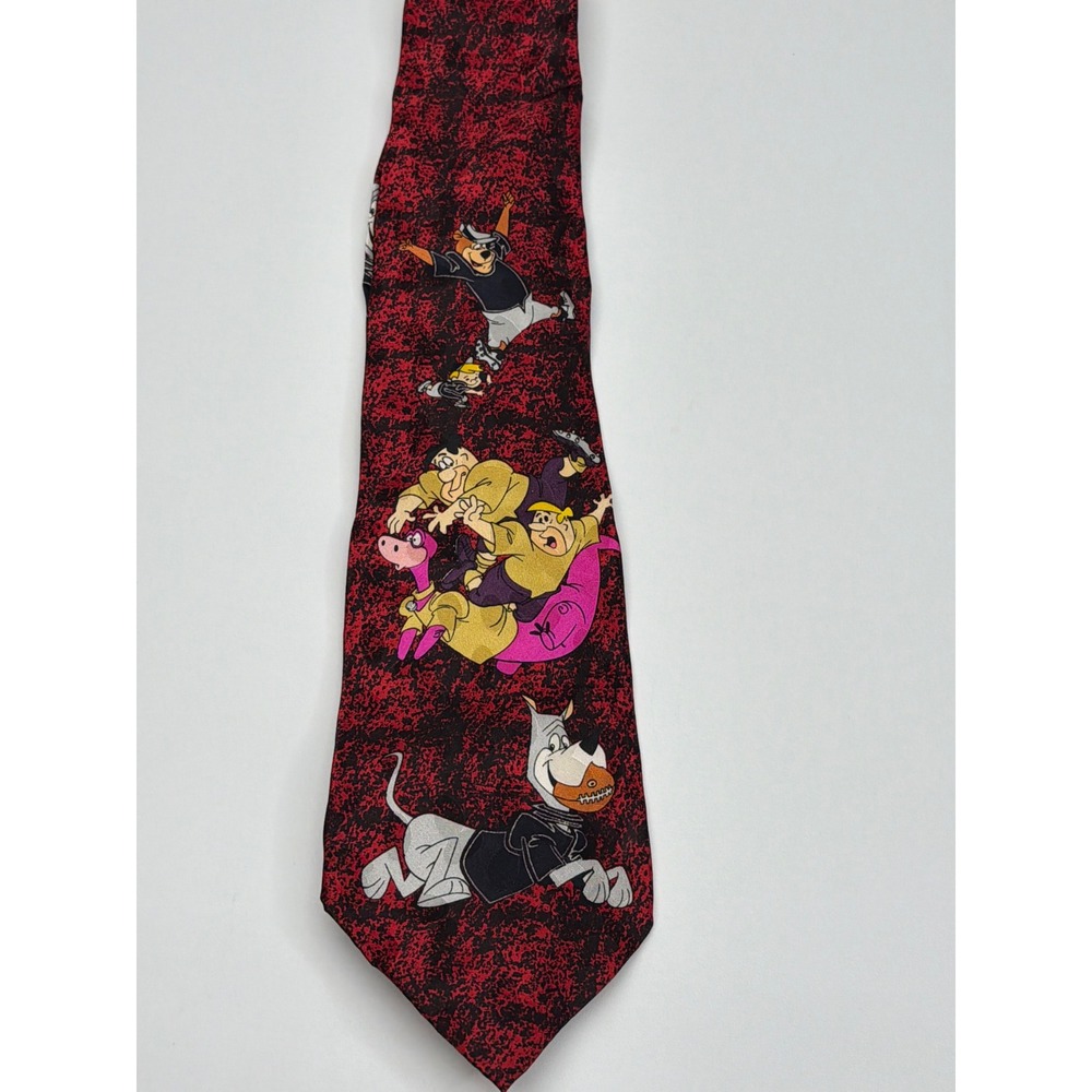 Vintage 1993 Cartoon Network Hanna-Barbera Red Black Character‎ Tie Yogi Bear